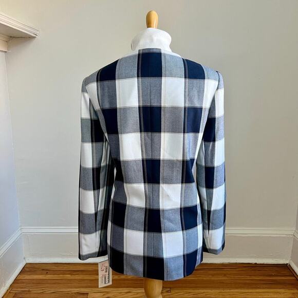 NWT Vintage 80s DressBarn Classic Plaid Double Breasted Suit Blazer Jacket 16 - Picture 8 of 11